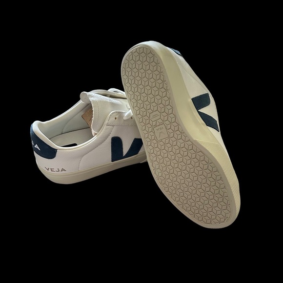 New! Veja White Sneakers with Blue Accents - Picture 2 of 7